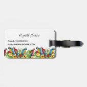 Papageienvögel, blau-blau gepäckanhänger (Rückseite horizontal)