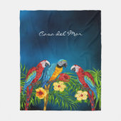 Papageienvögel blauer Himmel verlasse Sommername Z Fleecedecke (Vorderseite)