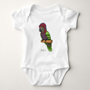 Papageienvogel-Cartoon-Abbildung Baby Strampler