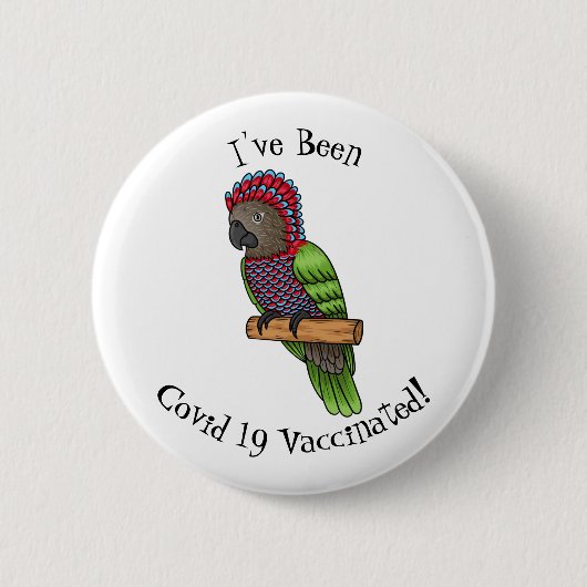 Papageienvogel-Cartoon-Abbildung Button (Vorderseite)