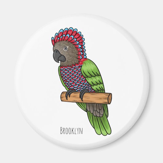 Papageienvogel-Cartoon-Abbildung Magnet (Vorne)