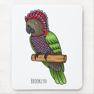 Papageienvogel-Cartoon-Abbildung Mousepad