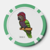 Papageienvogel-Cartoon-Abbildung Pokerchips (Rückseite)