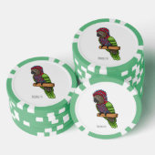 Papageienvogel-Cartoon-Abbildung Pokerchips (Stapel)