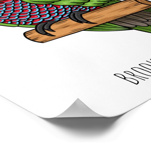 Papageienvogel-Cartoon-Abbildung Poster (Ecke)