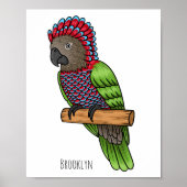 Papageienvogel-Cartoon-Abbildung Poster (Vorne)