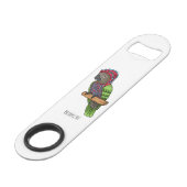 Papageienvogel-Cartoon-Abbildung Speed Flaschenöffner (Rückseite Schrägansicht)