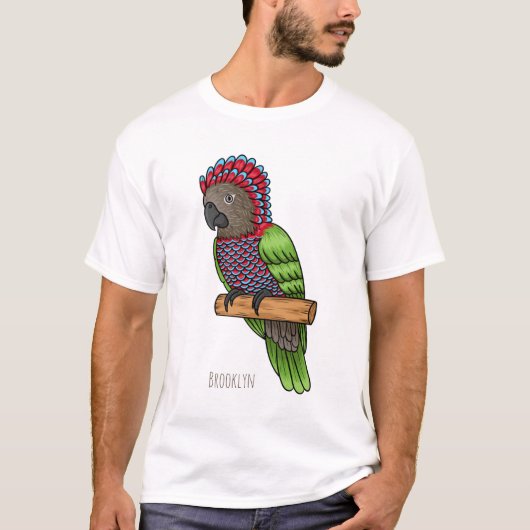 Papageienvogel-Cartoon-Abbildung T-Shirt (Vorderseite)