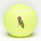 Papageienvogel-Cartoon-Abbildung Tennisbälle (Rückseite)