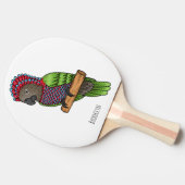 Papageienvogel-Cartoon-Abbildung Tischtennis Schläger (Seitenansicht)