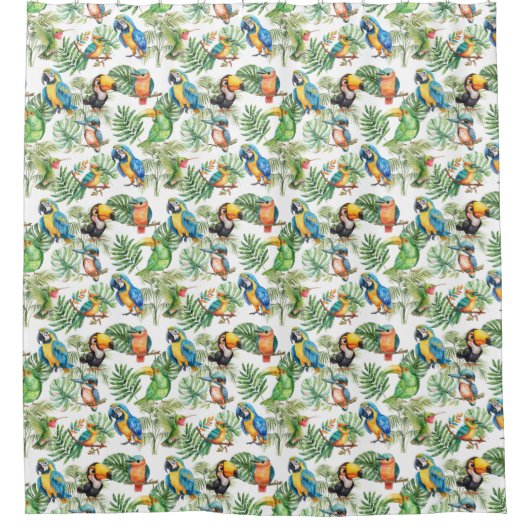 Papageienvögel Duschvorhang (Vorderseite)