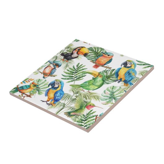 Papageienvögel Fliese (Seite)