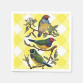 Papageienvögel Kariert Serviette (Vorderseite)