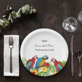 Papageienvögel, Name des tropischen Bousen Pappteller