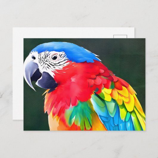 Papageienvogel Postkarte (Vorne/Hinten)
