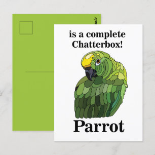 Papageienvogel Schwatzhaft Lustig Postkarte