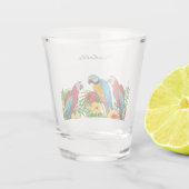 Papageienvögel - Sommername Schnapsglas (Rückseite)