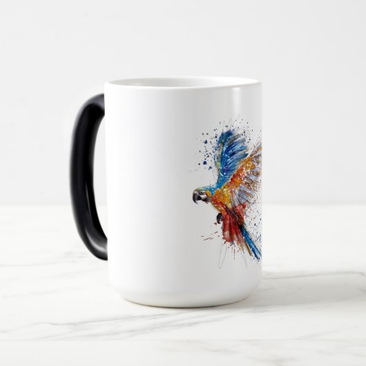 Papageienvögel Verwandlungstasse (Vorderseite Links)