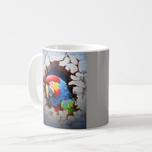 Papageienvogelausbruch Kaffeetasse (Vorderseite Links)