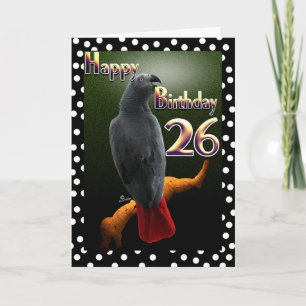 Papageienvogelpolka Punkt 26. Geburtstag Karte