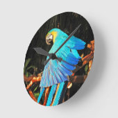 Papageienwand Runde Wanduhr (Winkel)