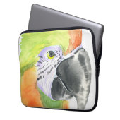 Papageienwasserfarbe Laptopschutzhülle (Vorderseite Links)