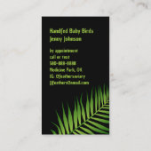 Papageienzüchter Bird Aviary Bright Lovebird Bold Visitenkarte (Rückseite)