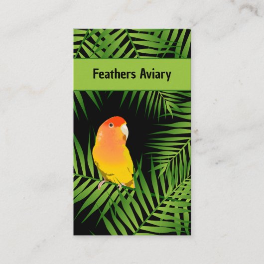 Papageienzüchter Bird Aviary Bright Lovebird Bold Visitenkarte (Vorderseite)