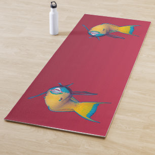 Papageifisch - Abstrakte Gestaltung - Ausgeschnitt Yogamatte