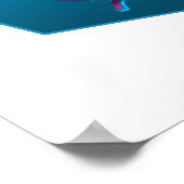 Papageifisch - Design Farbverlauf blauer Hintergru Poster (Ecke)
