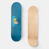 Papageifisch - Design Farbverlauf blauer Hintergru Skateboard (Vorderseite)