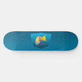 Papageifisch - Design Farbverlauf blauer Hintergru Skateboard (Horizontal)