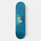 Papageifisch - Design Farbverlauf blauer Hintergru Skateboard (Vorderseite)