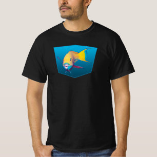Papageifisch - Design Farbverlauf blauer Hintergru T-Shirt