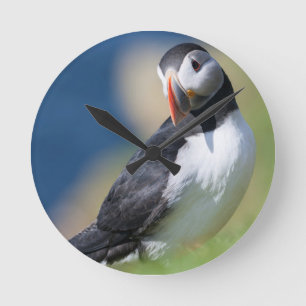 Papageitaucher (Fratercula Arctica) auf Klippe 2 Runde Wanduhr