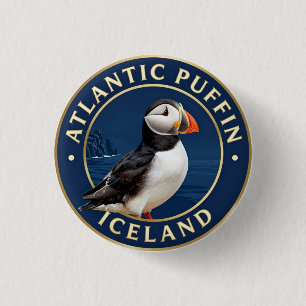 🐧 Papageitaucher Island Wildlife Button