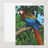 Papagekarte Ankündigung (Vorne/Hinten)