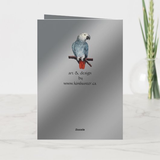 Papagekarte personalisiert afrikanische Grußkarte Karte (Rückseite)