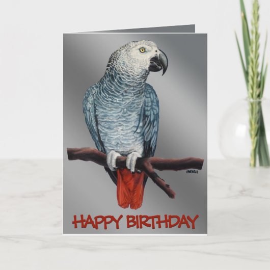 Papagekarte personalisiert afrikanische Grußkarte Karte (Vorderseite)