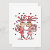 Papageno und Papagena Einladung (Vorne/Hinten)