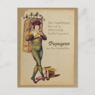 Papageno Zauberflöte Magic flute CC0839 Mozart Postkarte