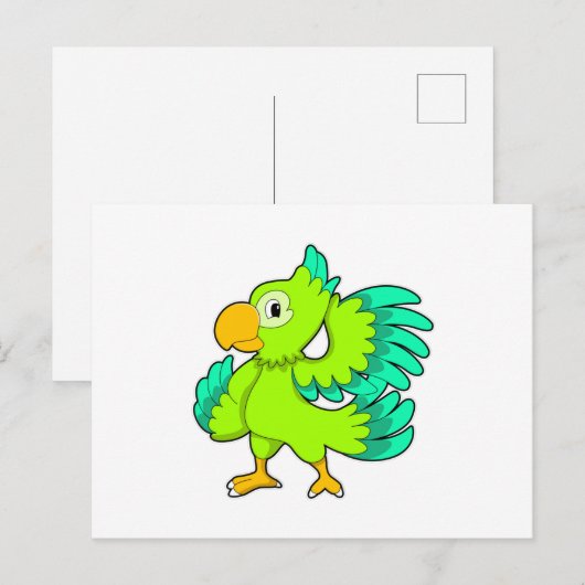 Papagerot Postkarte (Vorne/Hinten)