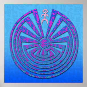 Papago Maze Blue und Lila Poster