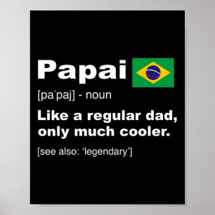 Papai Brasilianischer Vater Definition Shirt Funny Poster
