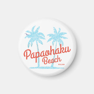Papaohaku Beach Molokai Hawaii Vintag Coral Blue Magnet