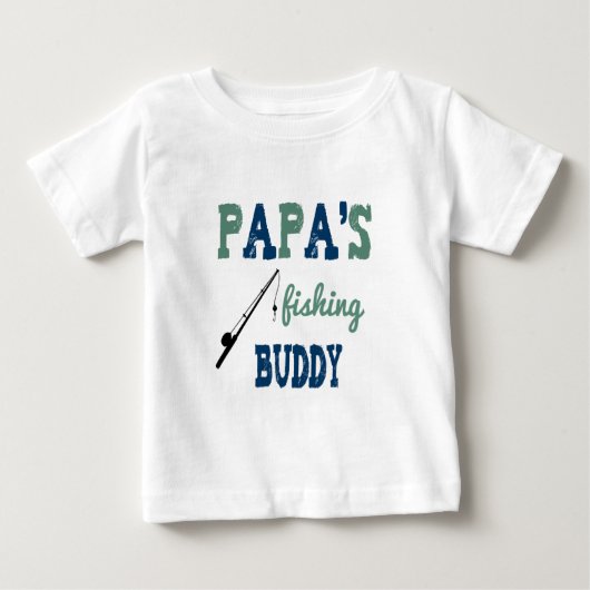 Papa's Fishing Buddy Baby T-Shirt (blau) (Vorderseite)