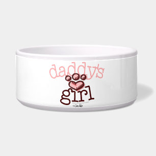 Papa's Girl Pink Paw Print Heart Napf