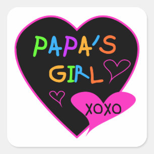 Papa's Girl T-Shirts, Hats, Tasse, Buttons, Kleidu Quadratischer Aufkleber