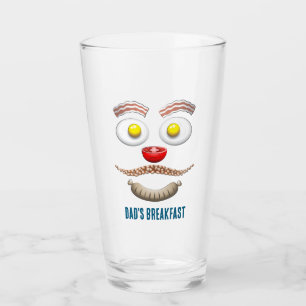 PAPA'S GLÜCKLICHES FRÜHSTÜCKS-GESICHT GLAS