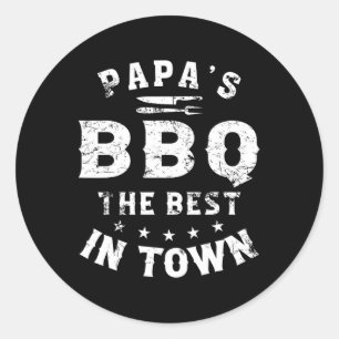 Papas Grillen Der schönste Tag in der Stadt Runder Aufkleber